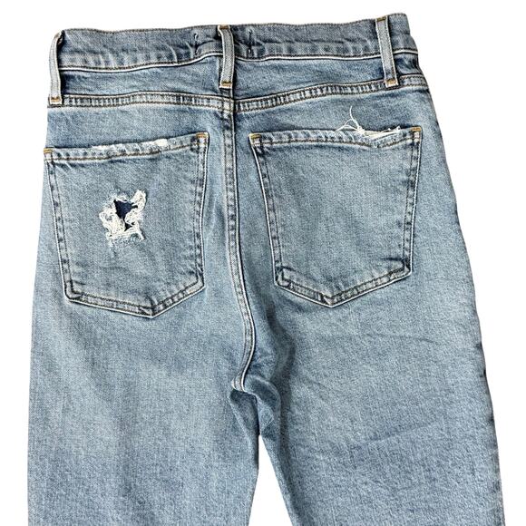 Agolde Nico High Rise Blue Light Wash Chew Hem Distressed Skinny Jeans size 23 - Picture 11 of 11